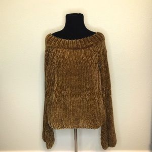 Plush off the shoulder sweater